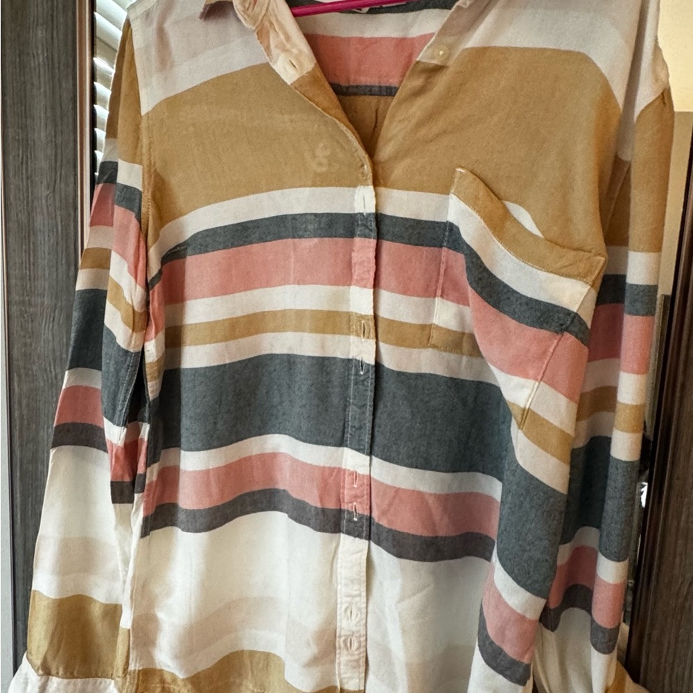 Roxy Multicolor Striped Blouse - image 1